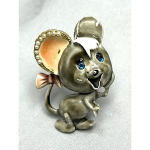 Vintage HAR Enamel Mouse Brooch Pin